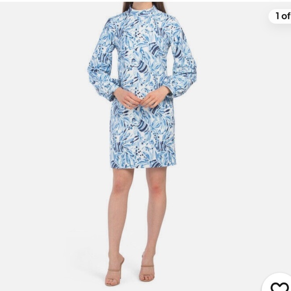 Sail To Sable,Blue/White Sheath Dress, Stretch,Oozes Class,Style,Perfect,Size M - Picture 1 of 13